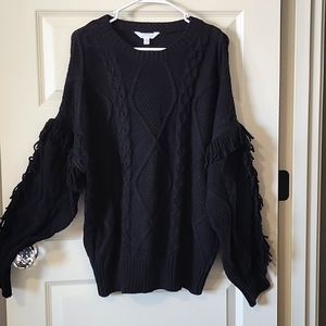 Black Sweater with Fringe